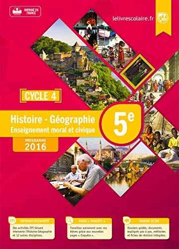 HISTOIRE GEOGRAPHIE 5E PROGRAMME 2016