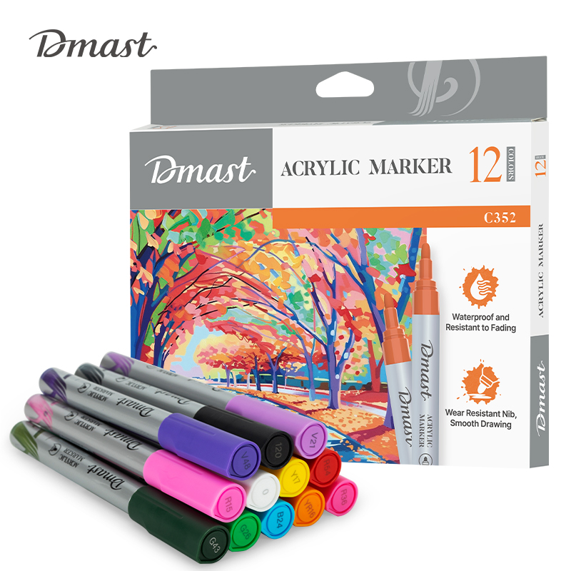 DMAST ACRYLIC MARKER 12 COLORS C352